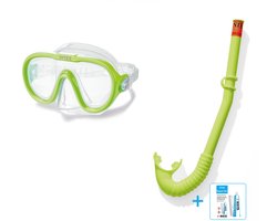 Intex - Snorkelset - Adventurer Swim Set - Duikbril met Snorkel - Groen - Vanaf 8 jaar - Latexvrij inclusief reparatiesetje