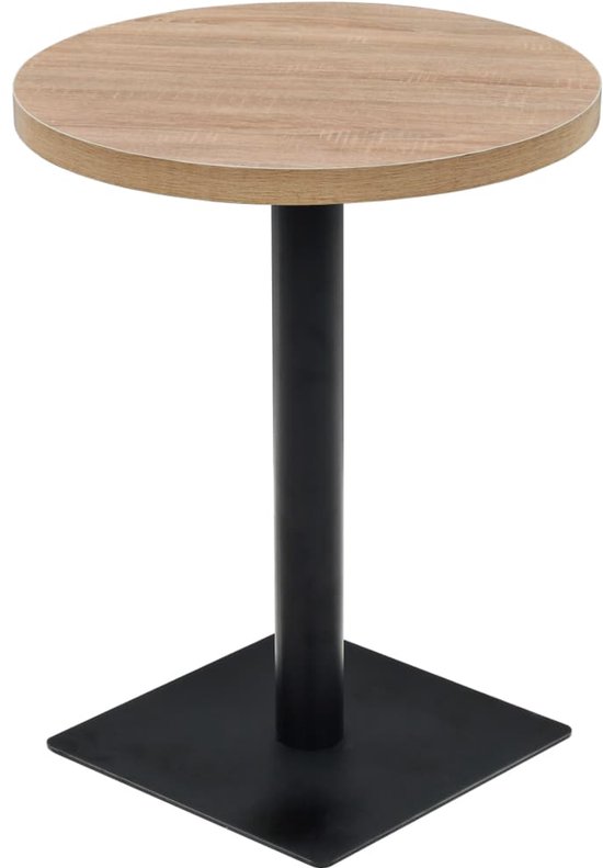 Table de bistrot ronde vidaXL 60 x 75 cm en MDF et acier couleur chêne - Table à manger - Tables à manger - Table à manger - Tables à manger