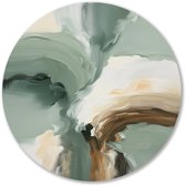 Abstract ontwerp met zachte kleuren - Abstract wandcirkels - Ronde wandprint vormen - Modern art - Aluminium muurdecoratie rond - Woonkamer accessoires - muurcirkel aluminium 40x40 cm