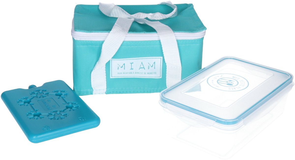 Cook Concept Koeltasje Complete - mint groen - 3L - 22 x 15 x 11 cm - met koelelement en box - lunchtas