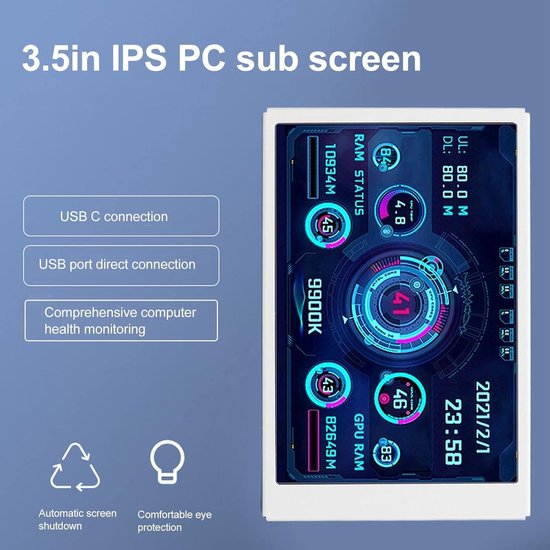 Mini IPS USB 35 inch (35 inch) PC CPU RAM Data Monitor PC ...