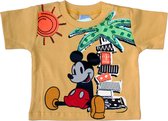 Disney - Jongens Kleding - Mickey Mouse - T-shirt - Geel - Maat 68