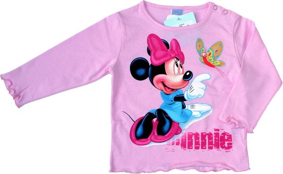 Disney Minnie Mouse Meisjes Longsleeve - T-shirt met lange mouwen - Roze -  Maat 80 | bol.com
