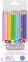 Carioca Pastelpotloden - 12 Stuks - Pastel Potloden - Pastelpotloden voor Volwassenen en Kind - Pastelpotloden set