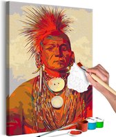 Doe-het-zelf op canvas schilderen - See-non-ty-a, an Iowa Medicine Man.