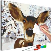 Doe-het-zelf op canvas schilderen - Friendly Deer.