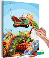 Doe-het-zelf op canvas schilderen - Colourful Dragon.