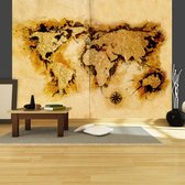 Fotobehang - Kaart van de wereld gold-diggers '.