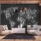 Fotobehang - Retro Continents (Black).