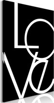 Schilderij - Black and White: Love (1 Part) Vertical.