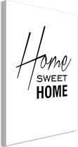 Schilderij - Black and White: Home Sweet Home (1 Part) Vertical.