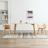 Medina Eetkamerstoelen 2 st gebogen hout en kunstleer crème