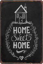 Home Sweet Home wandbord - Mancave- Cafe- Bar- Restaurant - Kroeg- Woondecoratie- Vintage - 20cmx30cm