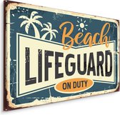 Schilderij - Beach Lifeguard, On Duty, Premium Print op canvas