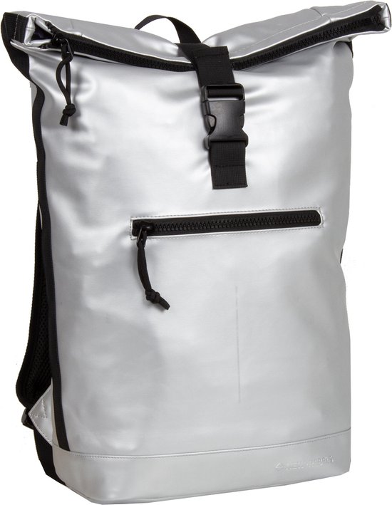 Foto: New rebels mart new york metallic zilver 21l rugtas rolltop waterafstotend laptop 15 6