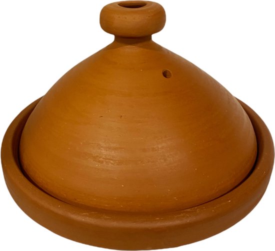 Authentieke Handgemaakte aardewerk tajine Naturel 30 cm ongeglazuurd