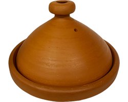 Authentieke Handgemaakte aardewerk tajine Naturel 30 cm - ongeglazuurd en Loodvrij