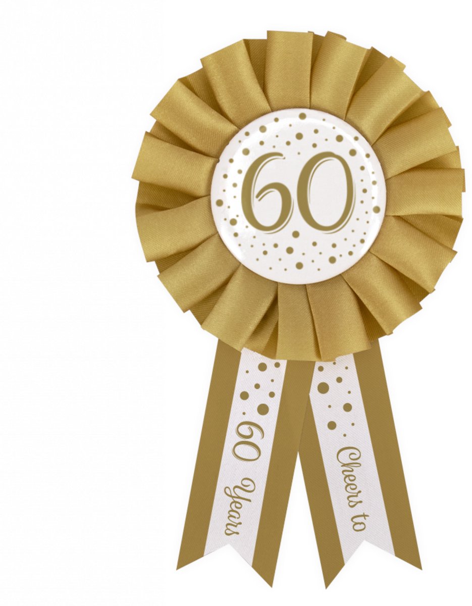 Rozet - 60 - Goud / wit