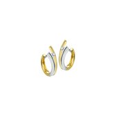 The Jewelry Collection Klapoorringen Zirkonia - Bicolor Goud