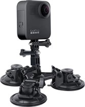 Auto drie zuignap houder Voor GoPro HERO4 Driehoek Richting Zuignap Mount Met /3+ /3/2 /1(Zwart)