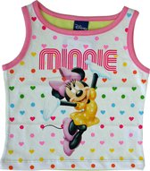 Disney Minnie Mouse Meisjes Topje - Wit Roze Multicolor - Maat 116