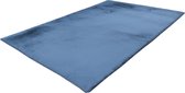 Lalee Heaven - Vloerkleed – Vloer kleed - Tapijt – Karpet - Rond - Hoogpolig - Superzacht - Fluffy - Shiny- Silk look- 160x160 - Blauw