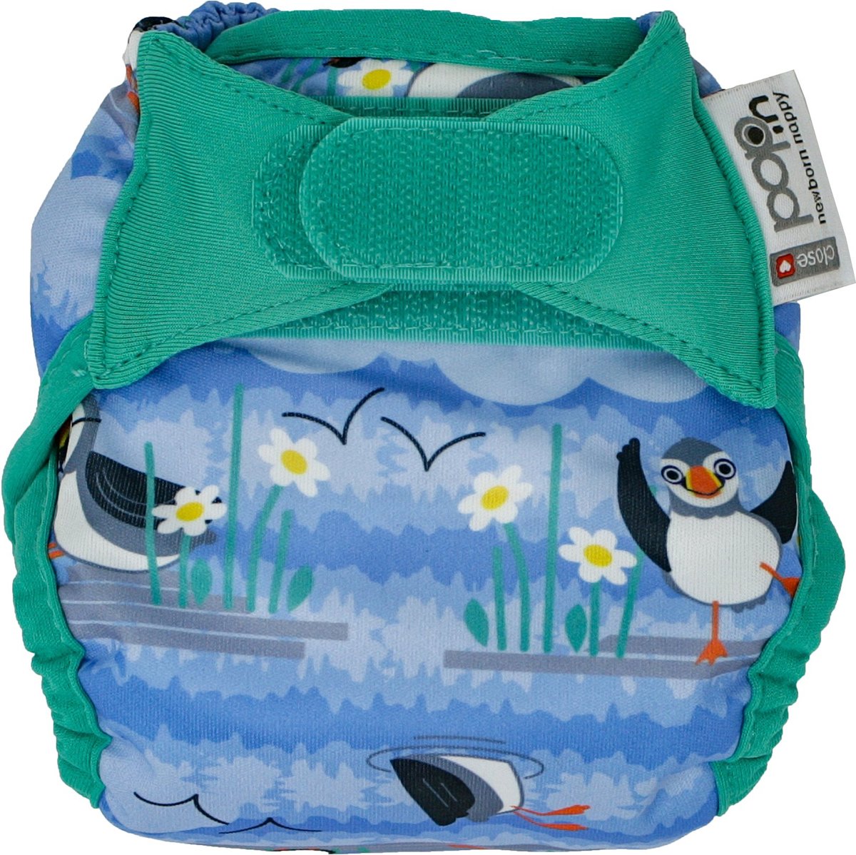 Goedkoopste Close parent | Newborn pop-in | bamboe wasbare luier| dubbele lekgoten | Puffin | 2 - 5,5 kg