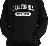 Hoodie -Sweater met Capuchon met Kangoeroezak - Oversized - Unisex - zwarte -California  - Maat M
