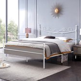 Rajorlo® - Slaapkamer - Metalen bed - Wit - Eenvoudig - Bedframe - Home Bed Meubels - Tweepersoonsbed - 140X200CM