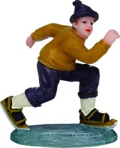 Dickensville Schaatser 5,6 X 4,8 Cm Polyresin Bruin/geel