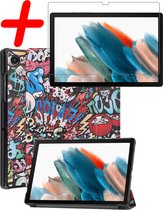 Samsung Galaxy Tab A8 Hoes Book Case Luxe Hoesje Met Screenprotector - Samsung Tab A8 Screen Protector - Samsung Tab A8 Hoesje Book Case Hoes - Graffity