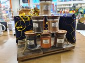 Woodwick Hourglass Mini Geurkaarsen Geschenkset Op een decoratief houten plateau - Diverse Geuren - 6 Stuks Giftset variërende geuren - Valentijn geschenk- cadeau - Moederdaggesche