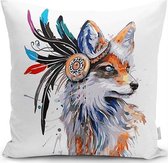 Zethome - Kussenhoes Vierkant 43x43 cm - Hond Print - Dubbelzijdig Geprint - Soft Touch – Pillow Cover - Ritssluiting Weggewerkt