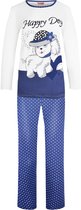 Dames pyjama Fine women met leuke print katoen met polyester donker blauw XXL