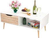 Magate™ Salontafel - Woonkamerdecoratie - Witte Salontafel - Woonkamer Meubels Wit - 100 x 49,5 x 43