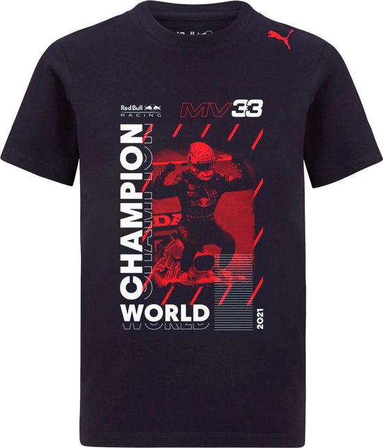Max Verstappen WINNERS graphic T-shirt – Puma 2021 S  - Red Bull Racing - wereldkampioen