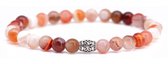 FortunaBeads Lily Sardonyx - Armband Dames - Rood - Medium 18cm