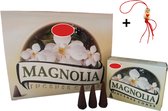 Doos met 12 pakjes - Wierook - Wierookkegeltjes - Kegeltjes - Kegels - Incense Cones - Magnolia - 120 Kegeltjes + Gelukspoppetje