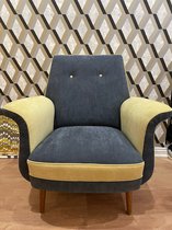 Designer - Vintage Refurbished Fauteuil - Jaren 40 - Suede - Crin - Paardenhaar