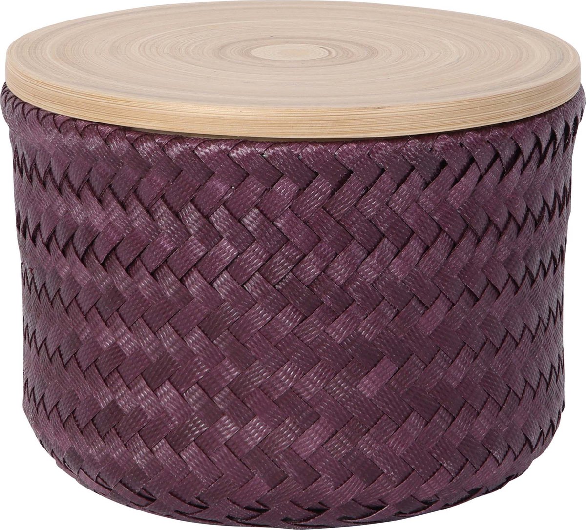 Handed By Wonder high XS - Opbergmand rond met deksel- bordeaux rood