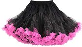 Hell Bunny te gekke zwart met roze petticoat rok Dubbellaags 50 cm lengte Maat M L XL XXL
