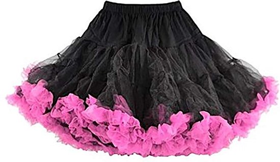 Hell Bunny te gekke zwart met roze petticoat rok Dubbellaags 50 cm lengte  Maat M L XL XXL | bol.com