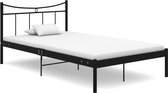 Bedframe metaal en multiplex zwart 120x200 cm