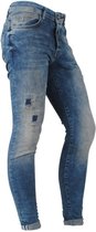 Cars Jeans - Heren Jeans - Super Skinny - Lengte 36 - Damaged Look - Stretch - Aron - Denim