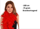 Boa rood 180cm 75 gram brandvertragend - Carnaval thema feest festival veren