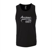 Zwarte TankTop met " Awesome sinds 1997 " print Zilver size XXL