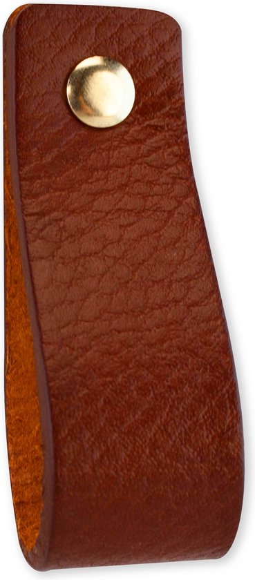 Brute Strength Leren handgrepen - Okergeel - 12 stuks - 12,5 x 2,5 cm