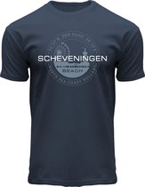 Fox Originals Circle Beach T-shirt Scheveningen Den Haag Heren & Dames Katoen Blue Blauw Maat XXL