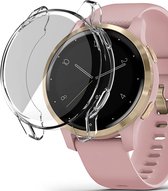 Hoesje & Screenprotector geschikt voor Garmin Venu 2s/ Vivoactive 4s - Siliconen TPU Case Transparant - Volledige 360 Graden Bescherming