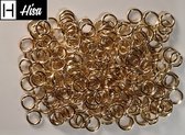 Hisa - Ringen voor sieraden - Gold - 200 stuks - Jumpring Splitring Ring Ringetjes - 4 mm